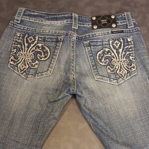 Women's Blue Embellished Jeans